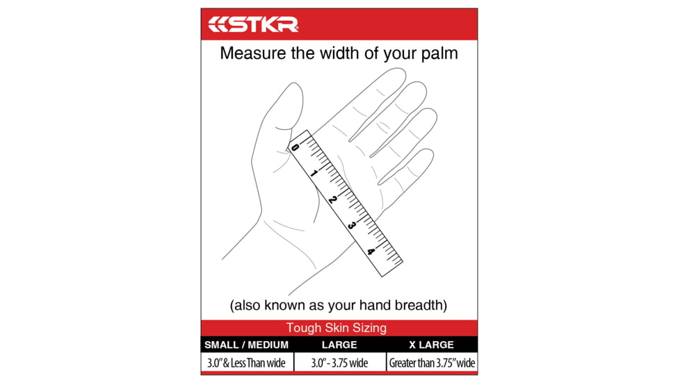 STKR Concepts Tough Skin- Palm Protective Gloves, Black, Small/ Medium, 00117