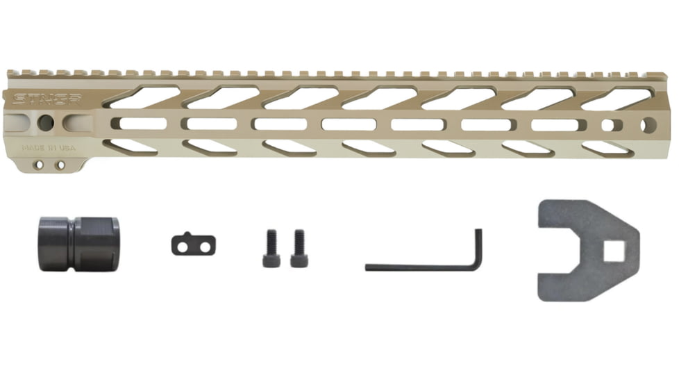 STNGR VYPR M-Lok Free Float Handguard for AR15/M4, Cerakote FDE, 15 in, 15VM-FDE