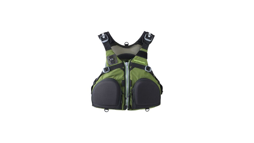 Stohlquist Mens Fisherman PFD, Olive Green, Large-Extra Large, Chest 40-46, QF1373203XL