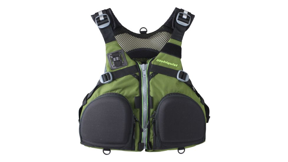 Stohlquist Mens Fisherman PFD, Olive Green, Small-Medium, Chest 33-39, QF1373203M