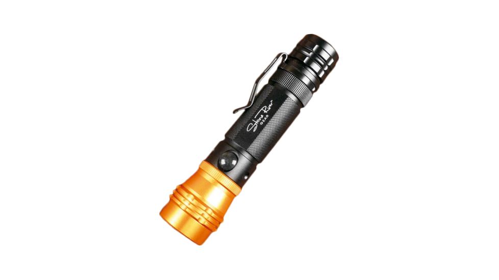 Stone River Gear Adjustable Focus Rechargeable LED Charges with USB in Wall, Car or Computer 280 Lumens High Beam Charges Cell Phone, Black/Orange,  SRG3RFL