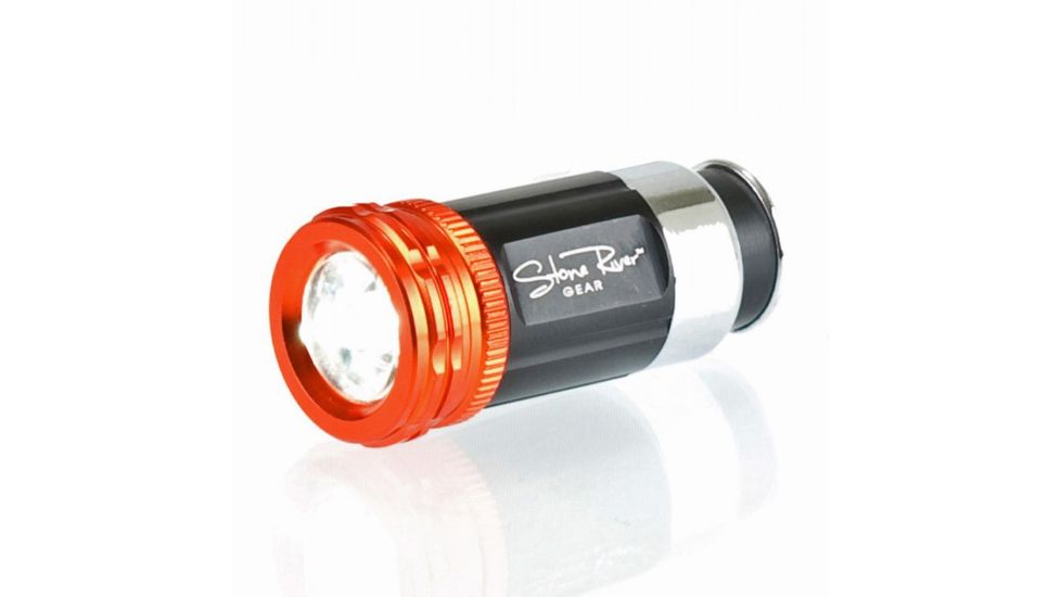 Stone River Gear Auto-Truck Rechargeable LED Flashlight, Black-Orange, 2 SRG2TAC