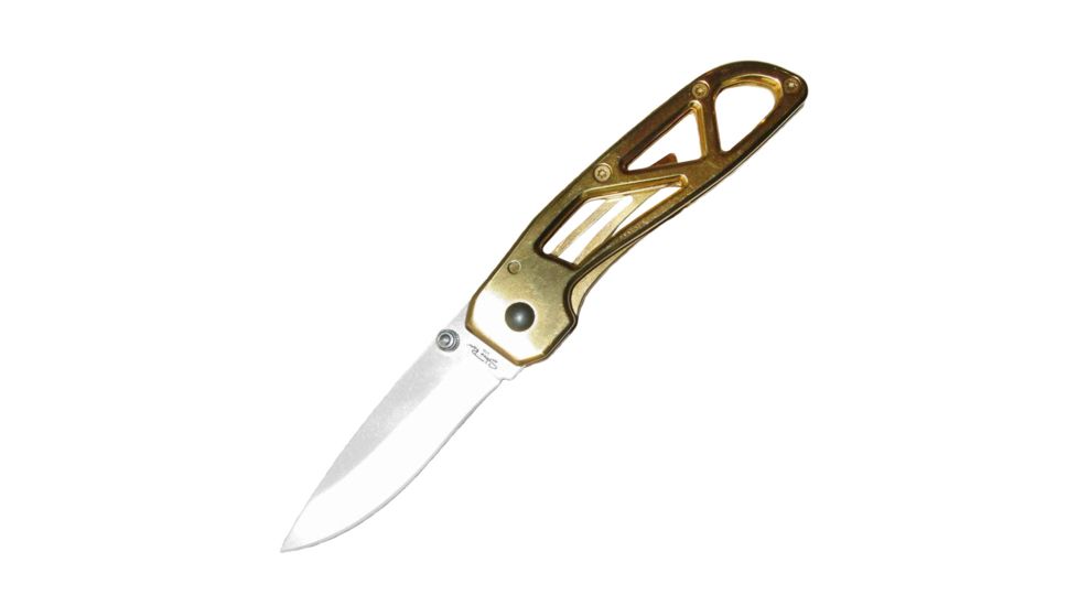 Stone River Gear Ceramic Folding Knife, Lock w/Pocket Clip, Gold/White, 6.5 SRG5GTW