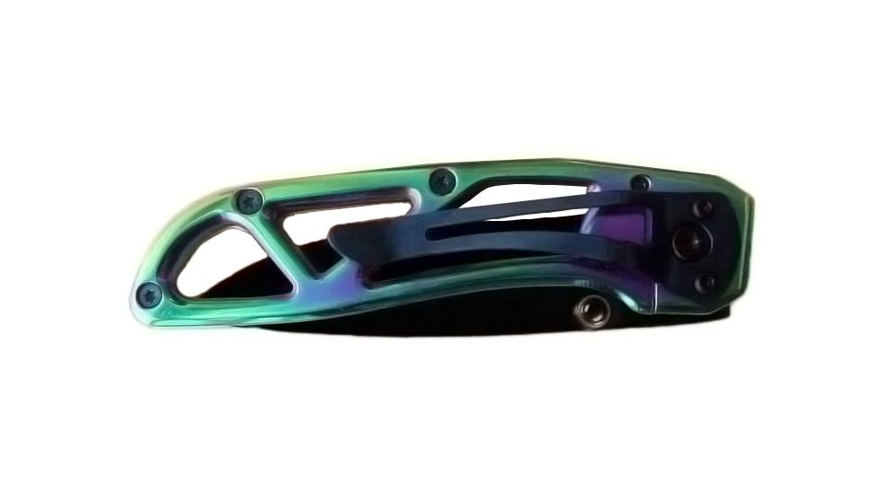 Stone River Gear Ceramic Folding Knife, Lock w/Pocket Clip, Rainbow/Black, 6.5 SRG5RTB