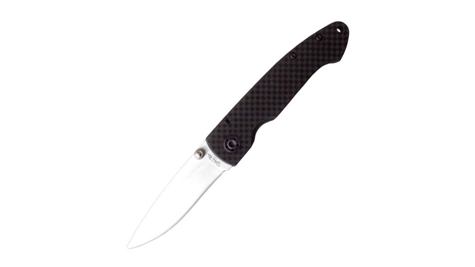 Stone River Gear Ceramic Folding Knife w/Carbon Fiber Handle, Grey/Black, 6.5 SRG2CFW