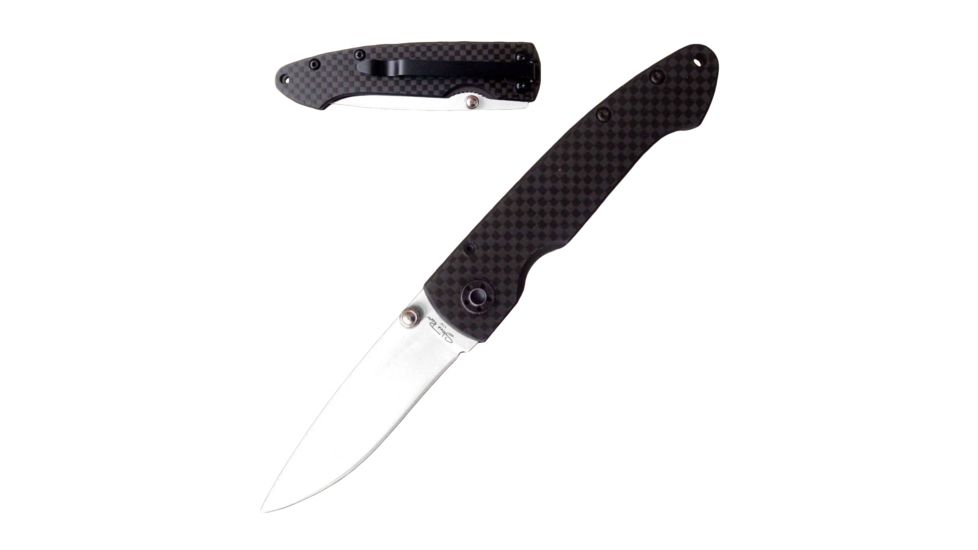 Stone River Gear Ceramic Folding Knife w/Carbon Fiber Handle, Grey/Black, 6.5 SRG2CFW