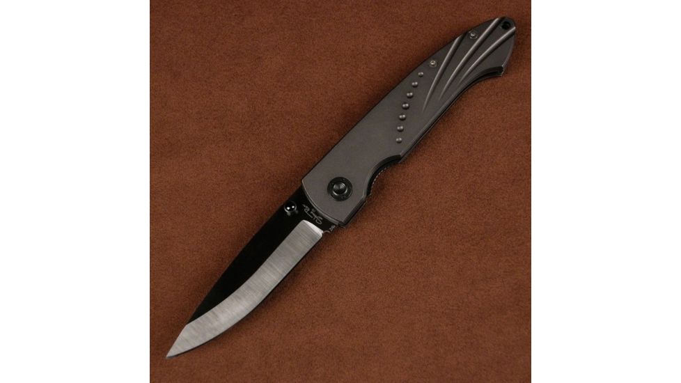 Stone River Gear Ceramic Folding Knife with Titanium Coated Aluminum Handle, Grey-Black, 7.5 SRG3TLB