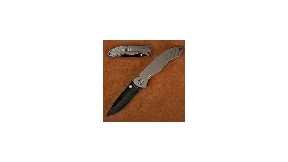 Stone River Gear Ceramic Folding Knife with Titanium Handle, Grey-Black, 6.75 SRG4TRB