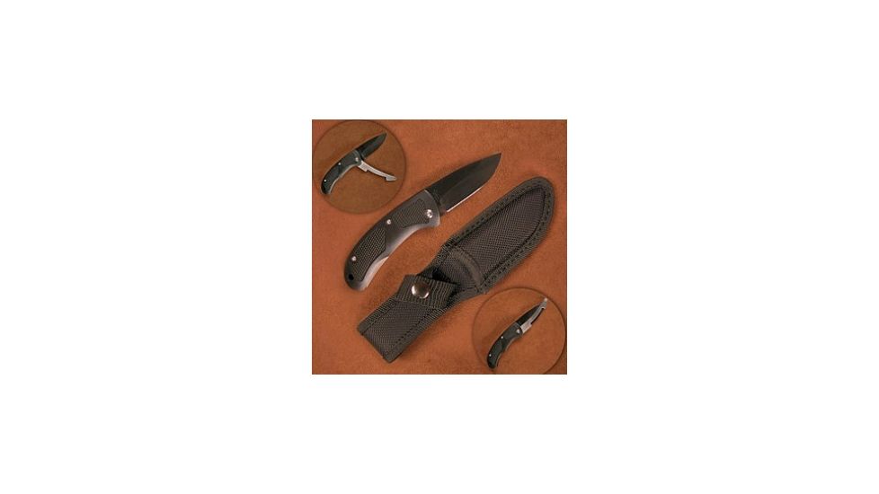 Stone River Gear Ceramic Hunting Knife w/ Retractable Blade Protector and Nylon Sheath SRG4RPB