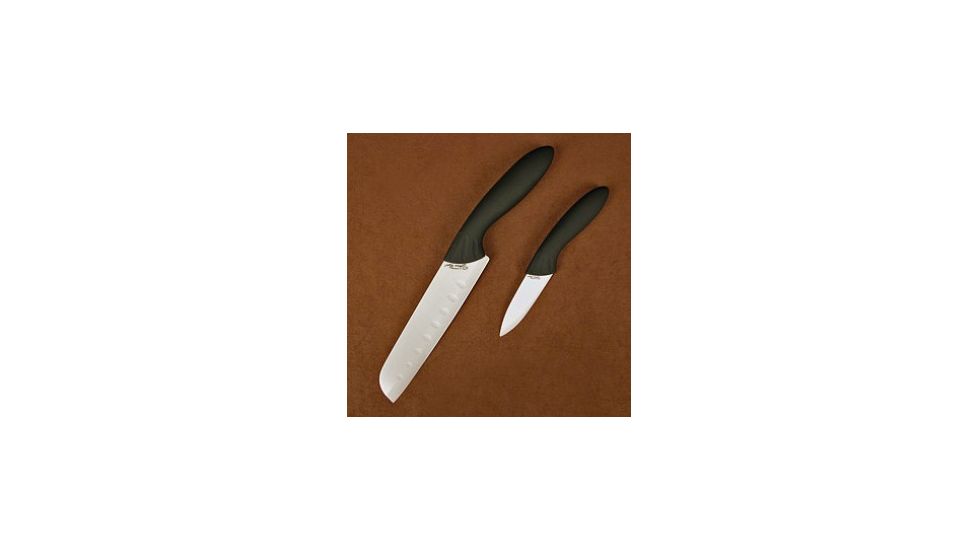 Stone River Gear Ceramic Santoku and Paring Knife Gift Set, Black-White, 6.0, 3.0 SRG23CKW
