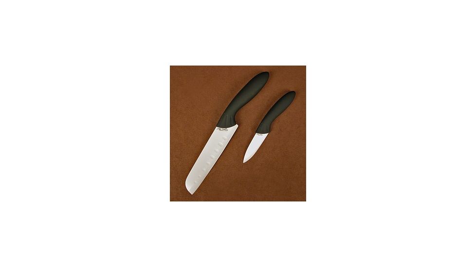 Stone River Gear Ceramic Santoku and Paring Knife Gift Set, Black, 6.0, 3.0 SRG23CKB