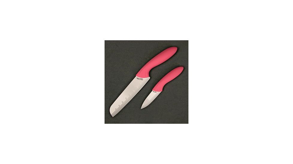Stone River Gear Ceramic Santoku and Paring Knife Gift Set, Pink-White, 6.0, 3.0 SRG23CKP