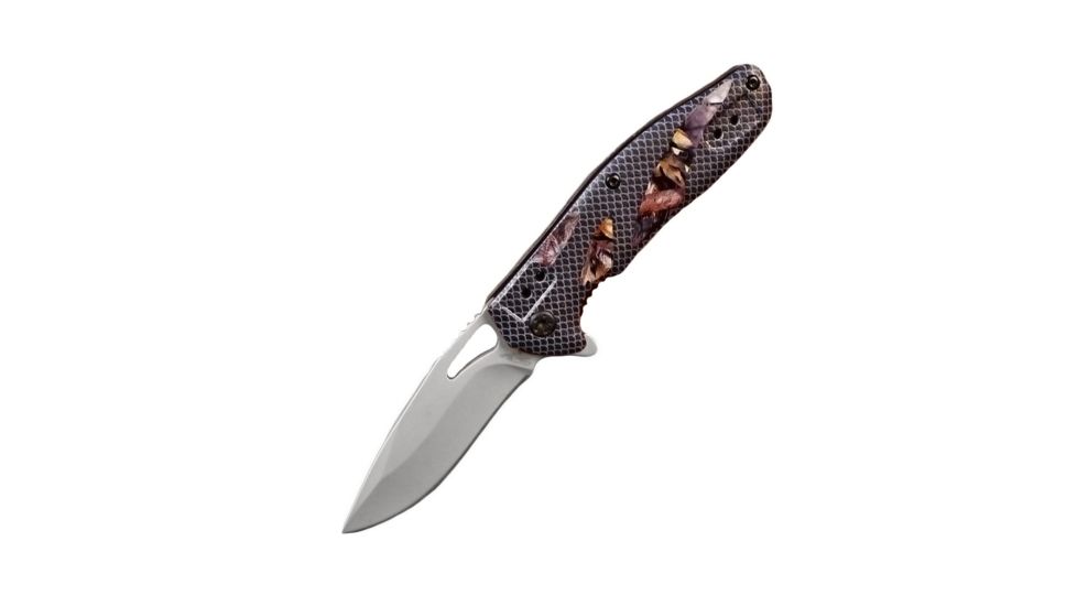 Stone River Gear Force Folding Liner Lock Knife w/Grip Handle, Camo/Grey, 2.75 SRG3DPCP
