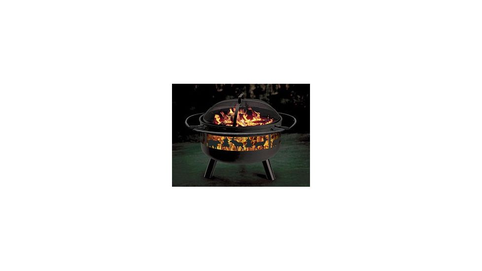 Stone River Gear Solid-Steel Fire Pit Grill Combo, Black, 28 SRG2FP/BIGGAME