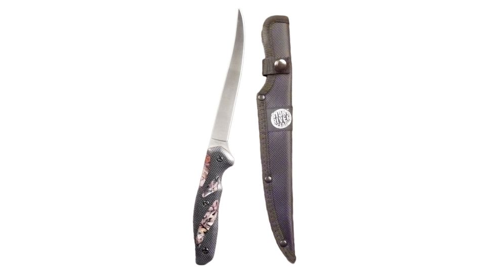 Stone River Gear Super Flex Fillet Knife w/Grip Handle and Sheath, Camo/Grey, 7 SRG7FSCP