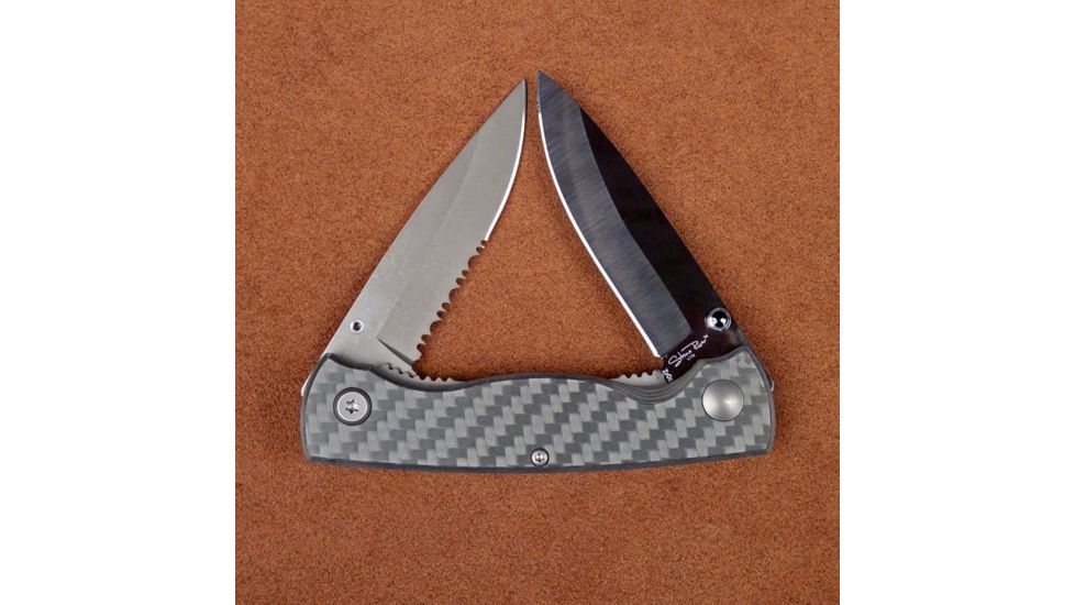 Stone River Gear Two Blade Folding Knife Ceramic and Steel Blade, Grey-Black, 6.5 SRG1DBF