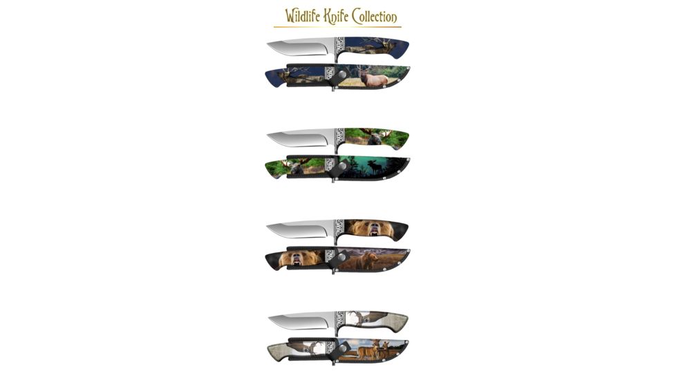 Stone River Gear Wildlife Themed Hunting Knife Collection, Multi Color, SRGWKC1