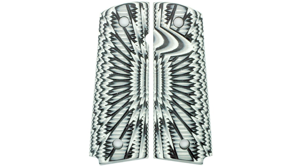 Stoner CNC Aggressive Starburst G10 Gun Grips fit 1911 Compact and Springfield EMP, Arctic Camo, 1911 Compact-Slim-Standard, STO-1911C-AS-STD-ARC-SLIM