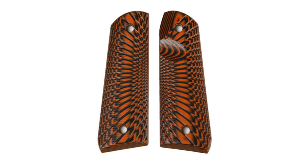 Stoner CNC Ruger Generation 3 22/45 Lite G10 Gun Grips Starburst Design Fits Ruger 22 45 Lite Generation 3 Rimfire, Orange/Black, STO-III2245-ST-ORG