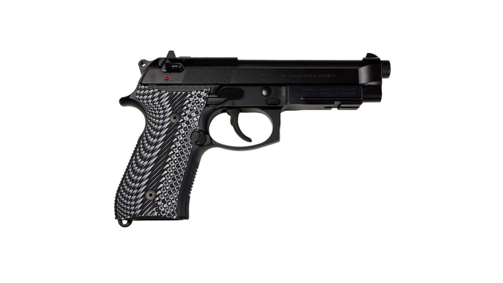 Stoner CNC Beretta 92 Slash and Burn G10 Gun Grips Fits 92FS/96 M9 Series Pistol, Grey Black, STO-BR-B92-SB-GRB