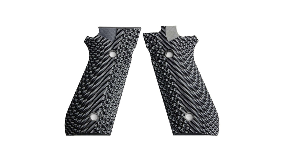 Stoner CNC Beretta 92 Slash and Burn G10 Gun Grips Fits 92FS/96 M9 Series Pistol, Grey Black, STO-BR-B92-SB-GRB