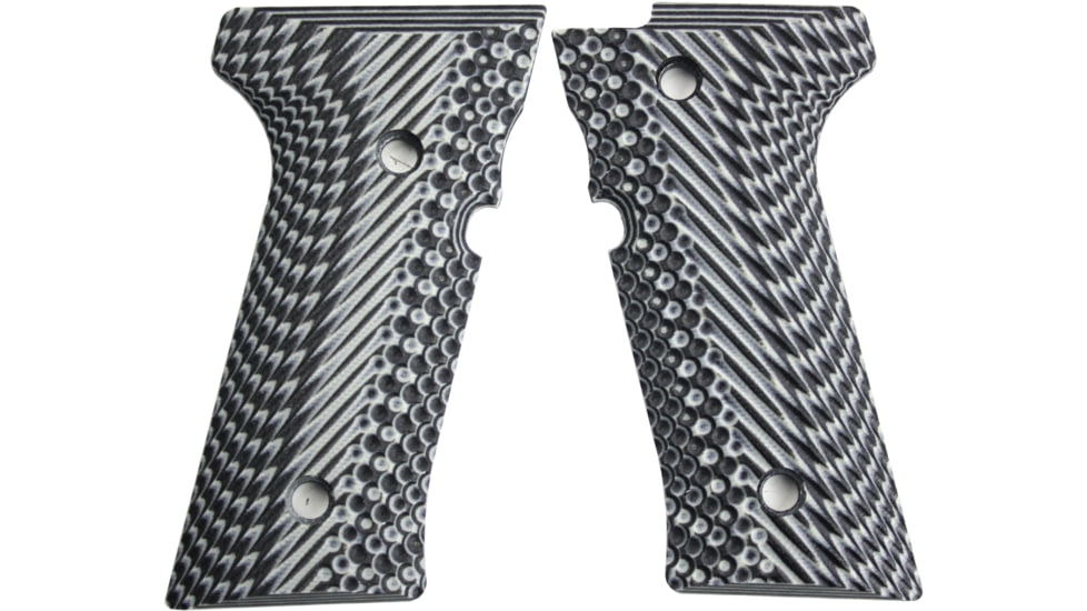 Stoner CNC Beretta Vertec and M9A3 Slash and Burn G10 Gun Grips Fits Vertec and M9A3 Series, Grey Black, STO-BR-VTEC-SB-GRB