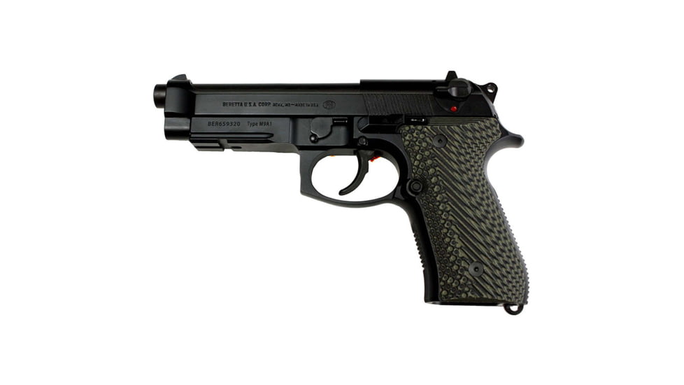 Stoner CNC Beretta 92 Slash and Burn G10 Gun Grips Fits 92FS/96 M9 Series Pistol, OD Green Black, STO-BR-B92-SB-ODG