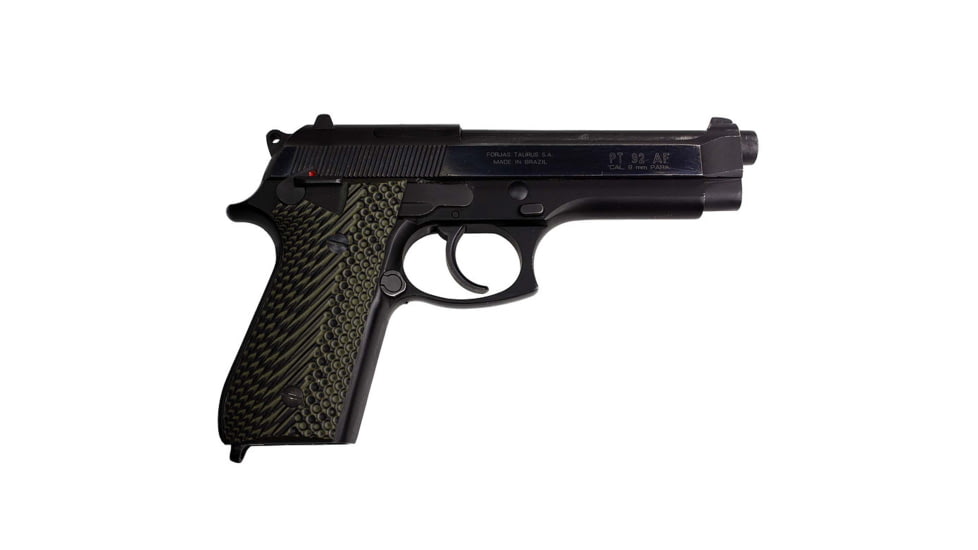 Stoner CNC Beretta 92 Slash and Burn G10 Gun Grips Fits 92FS/96 M9 Series Pistol, OD Green Black, STO-BR-B92-SB-ODG