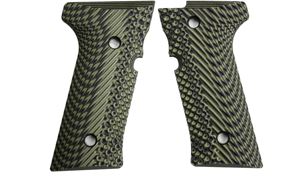 Stoner CNC Beretta Vertec and M9A3 Slash and Burn G10 Gun Grips Fits Vertec and M9A3 Series, OD Green Black, STO-BR-VTEC-SB-ODG