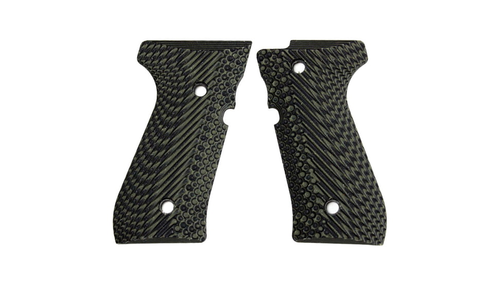 Stoner CNC Beretta 92 Slash and Burn G10 Gun Grips Fits 92FS/96 M9 Series Pistol, OD Green Black, STO-BR-B92-SB-ODG