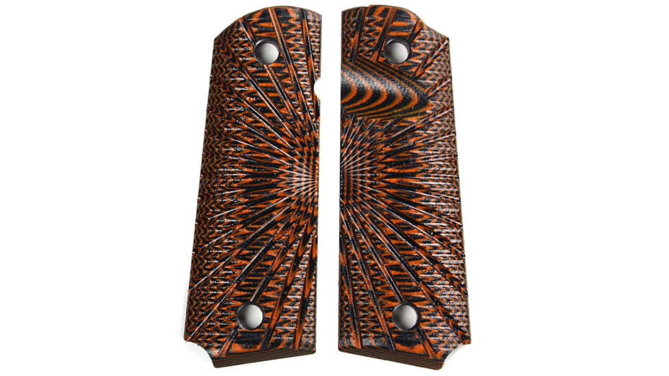 Stoner CNC Browning 1911-22 Aggressive Starburst G10 Gun Grips fit 1911-22 and .380 Auto 85% Frame, Orange Black, STO-BRN-AS-ORG