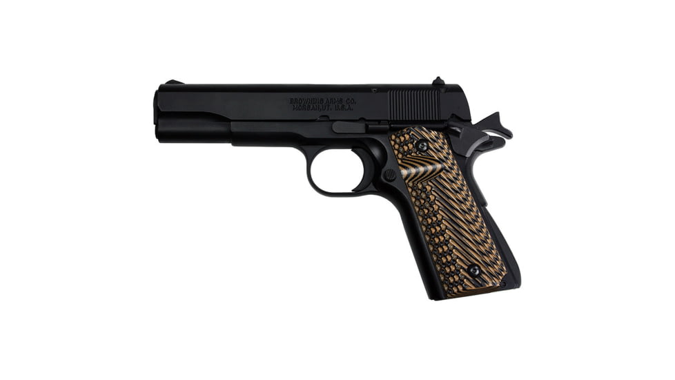 Stoner CNC Browning 1911-22 Slash and Burn G10 Gun Grips fit 1911-22 and .380 Auto 85% Frame, Brown Black, STO-BRN-SB-BNB