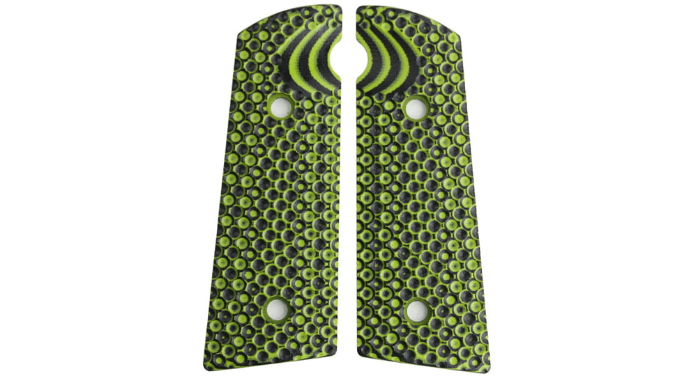 Stoner CNC Hudson H9 Golf Ball G10 Gun Grips Fit H9, Neon Green Black, STO-HU-GB-NG