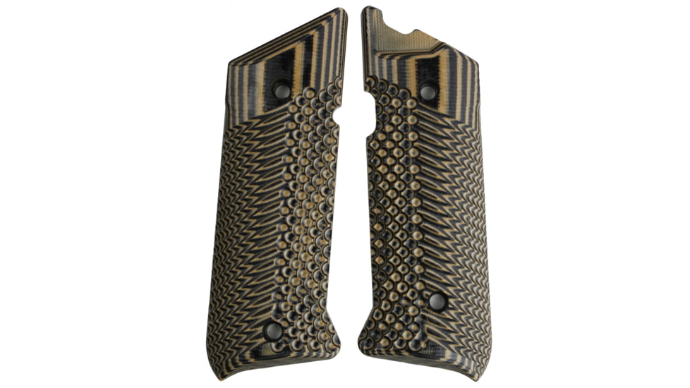 Stoner CNC Ruger Mark IV Target Hunter Standard or Competition G10 Gun Grips Slash and Burn Design Fits Ruger Mark IV Rimfire, Brown Black, STO-MKIV-SB-BNB
