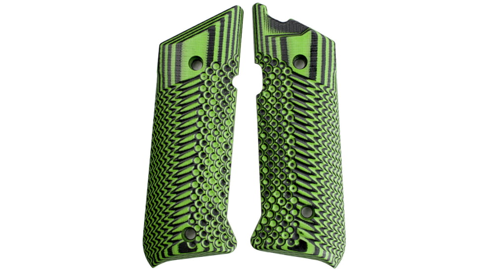 Stoner CNC Ruger Mark IV Target Hunter Standard or Competition G10 Gun Grips Slash and Burn Design Fits Ruger Mark IV Rimfire, Neon Green Black, STO-MKIV-SB-NG