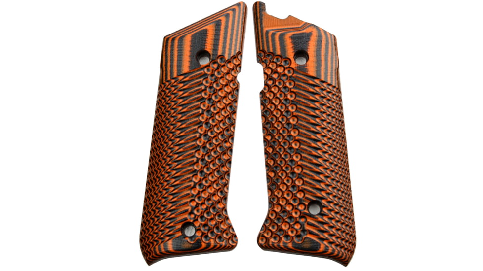 Stoner CNC Ruger Mark IV Target Hunter Standard or Competition G10 Gun Grips Slash and Burn Design Fits Ruger Mark IV Rimfire, Orange Black, STO-MKIV-SB-ORG