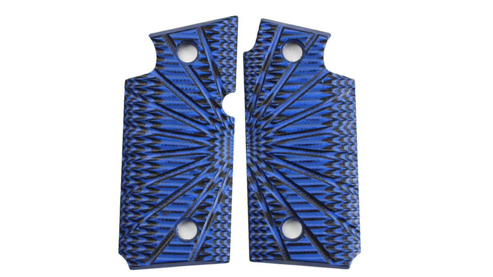 Stoner CNC SIG P938 G10 Gun Grips Aggressive Starburst Fits Sig Sauer 9mm P938 Pistol, Blue Black, Ambi, STO-P938-AS-AM-BLB