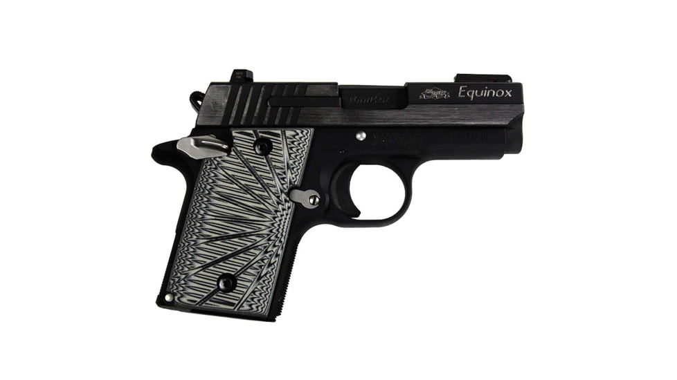 Stoner CNC SIG P938 G10 Gun Grips Aggressive Starburst Fits Sig Sauer 9mm P938 Pistol, Grey Black, Non Ambi, STO-P938-AS-NO-GRB