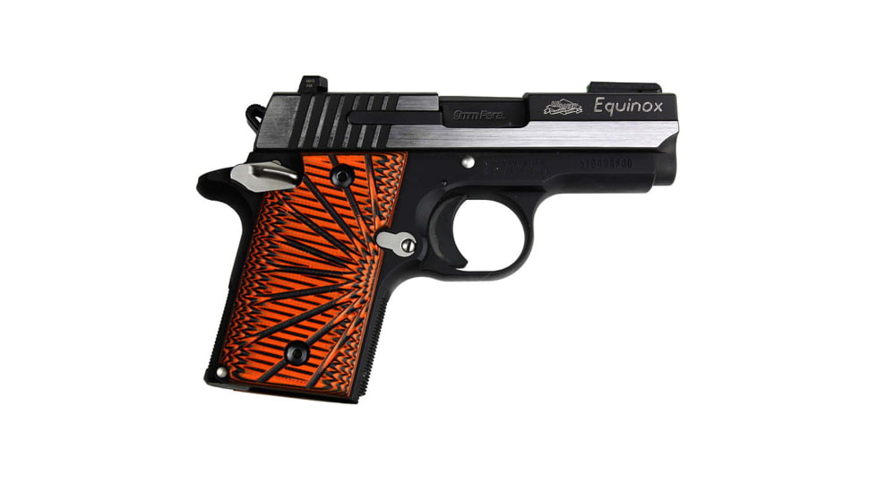 Stoner CNC SIG P938 G10 Gun Grips Aggressive Starburst Fits Sig Sauer 9mm P938 Pistol, Orange Black, Ambi, STO-P938-AS-AM-ORG