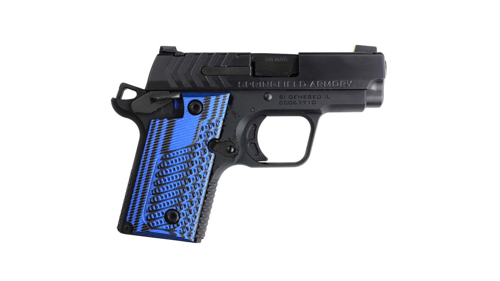 Stoner CNC Springfield Armory 911 .380 ACP Defensive Carry G10 Gun Grips, Blue Black, Ambi, STO-SA .380-DC-AM-BLB