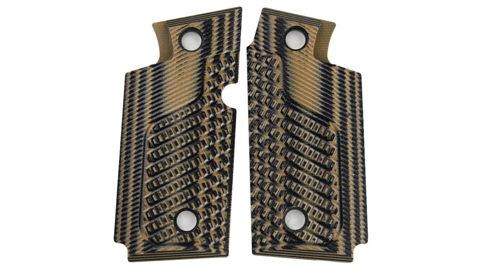 Stoner CNC Springfield Armory 911 .380 ACP Defensive Carry G10 Gun Grips, Brown Black, Ambi, STO-SA .380-DC-AM-BNB
