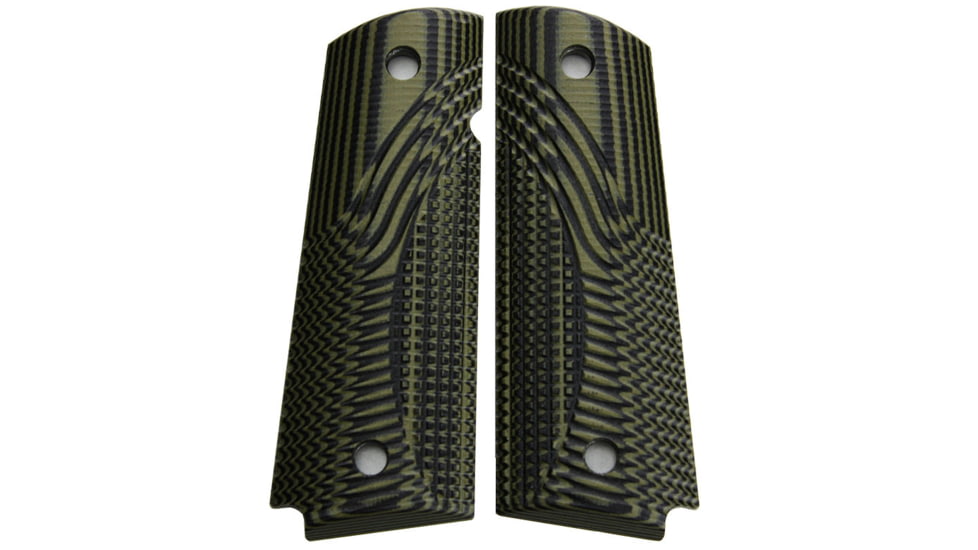 Stoner CNC Tactical Eclipse G10 Gun Grips fit 1911 Full Size, OD Green Black, 1911 Full Size-Slim-Round Butt, STO-1911F-TE-RND-ODG-SLIM
