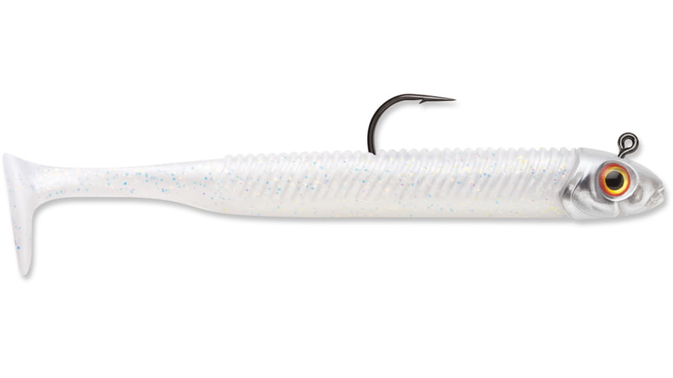 Storm 360GT Searchbait Minnow, 2.5", 3/32oz Jig, #2 Hook 1 Rigged/2 Bodies, Pearl Ice, SBM25PI-332J
