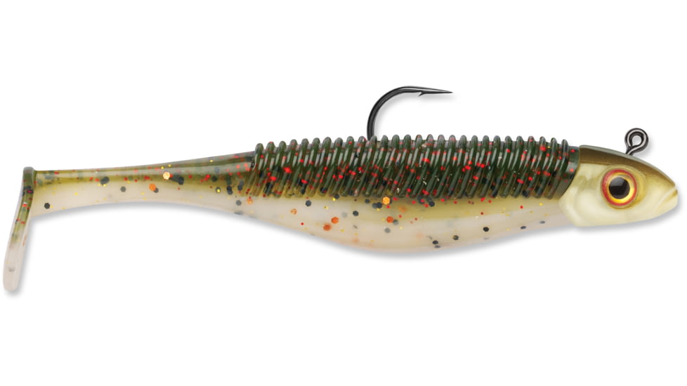 Storm 360GT Searchbait Shad, Sinking, 3-1/2", 1/4oz, #2/0 Hk, 1 Rigged Two Bodies, Houdini, SBD35HDI-14J