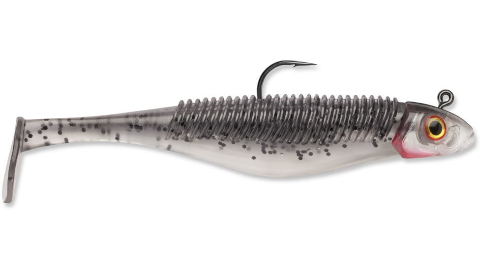 Storm 360GT Searchbait Shad, Sinking, 4-1/2", 3/8oz, #4/0 Hk, 1 Rigged Two Bodies, Smokin' Ghost, SBD45SGH-38J