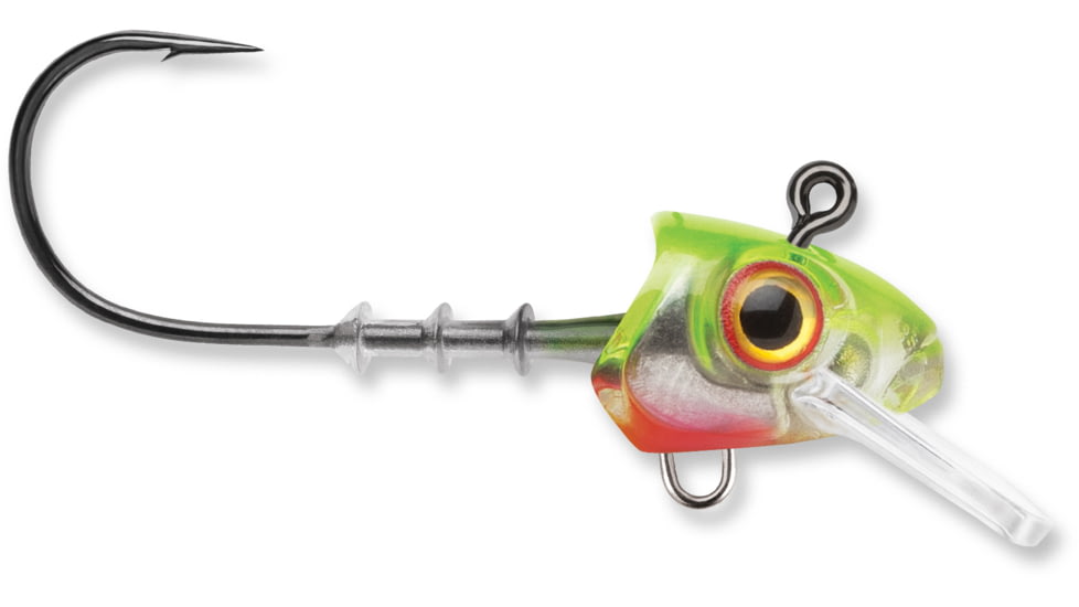 Storm 360GT Swimmer Jig Head, Fits 3.5in Body Length, 1/8oz Jig, #2/0 VMC Coastal Black Hook, Chartreuse Ice, SJS35CI-18J
