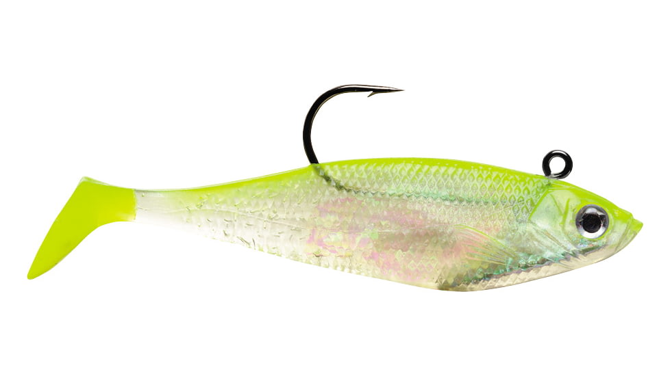 Storm WildEye Swim Shad Swimbaits, 3, 4in, Chartreuse Silver, WSS04SHCS