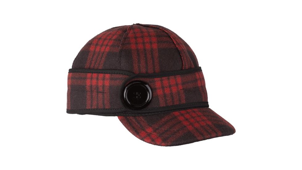 Stormy Kromer The Button Up Cap - Unisex, Black/Red Tartan, 7 1/8, 50390-000071-260-98F