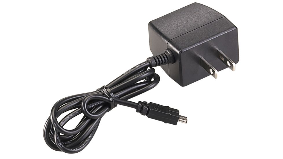 Streamlight 120V AC USB Dedicated Wall Adapter Charging Cord, Black, 22071