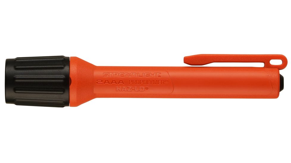 Streamlight 2Aaa Propolymer Haz-Lo Flashlight, Atex Rated, 60 Lumen White Led, 2 X Aaa Battery, Box, Orange, 66507